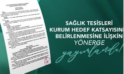 Sağlık Tesisleri Kurum Hedef Katsayısının Belirlenmesine İlişkin Yönerge yayımlandı.