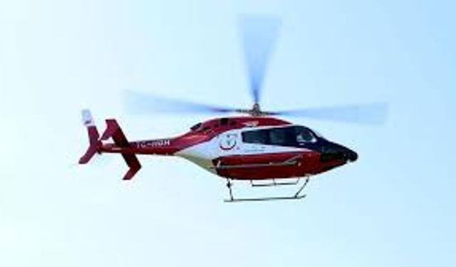 Ambulans helikopter yenidoğan bebek için havalandı