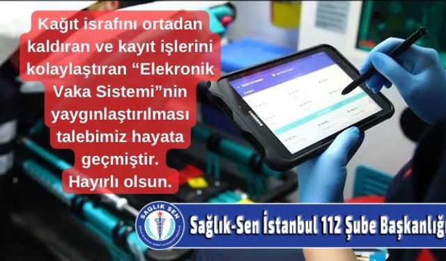 İstanbul'da 112 Çalışanları Evrak Yükünden Kurtuldu