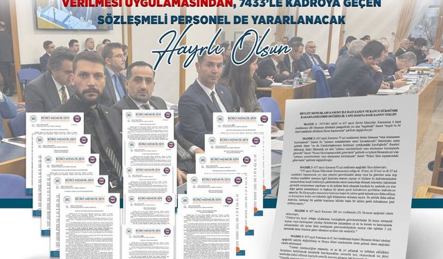 Kadroya Geçen Sözleşmeli Personele Kademe İlerlemesi Müjdesi