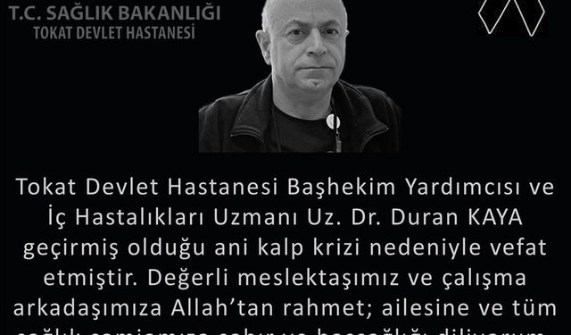 Başhekim Yardımcısı Ani Kalp Krizi Nedeniyle Vefat Etti