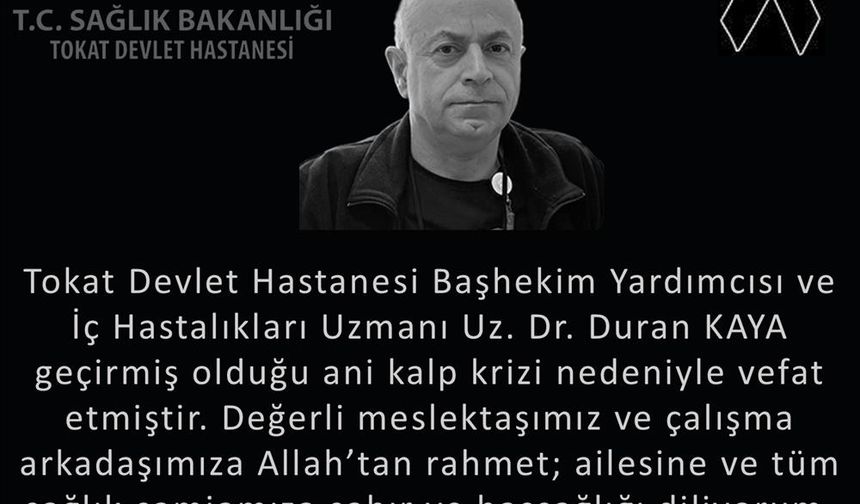 Başhekim Yardımcısı Ani Kalp Krizi Nedeniyle Vefat Etti
